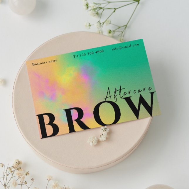 Nach Pflegeanweisungen Abstrakte Wasserfarbe Visitenkarte (Brow After Care Instructions Abstract Watercolor Business Card)