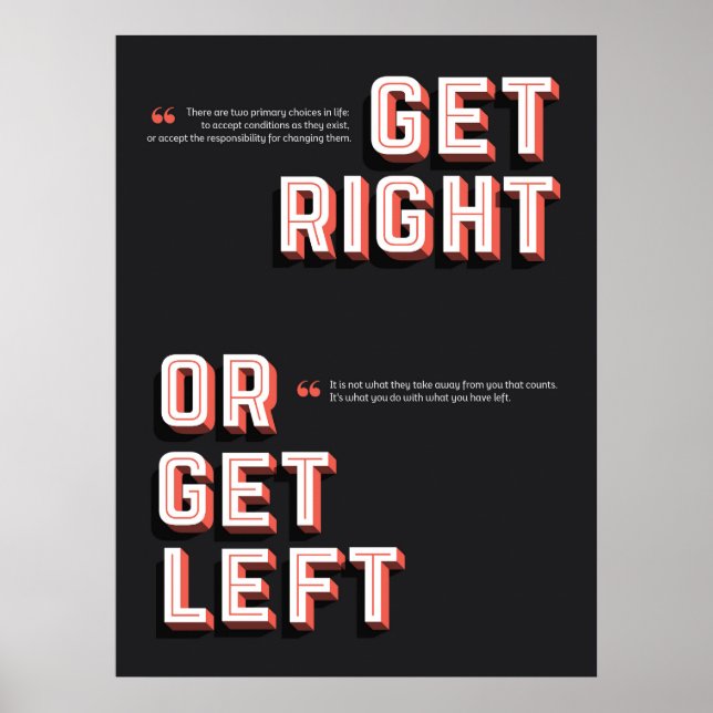 Nach Rechts gehen oder nach Links gehen Poster (Vorne)