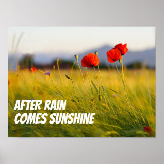 Nach Regen kommt Sonnenschein Weisheitsspruch Post Poster