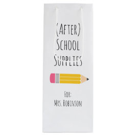 Nach Schulbedarf Lehrergeschenk Geschenktüte Für Weinflaschen