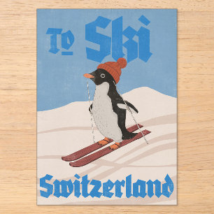 Nach Schweiz Skifahren Acryleinladungen