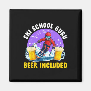 Nach-Ski-Skischule Guru Bier inklusive lustiger Sk Magnet