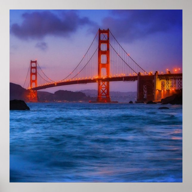 Nach Sonnenuntergang am Baker Beach Poster (Vorne)