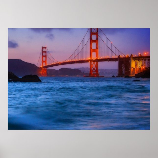 Nach Sonnenuntergang am Baker Beach Poster (Vorne)