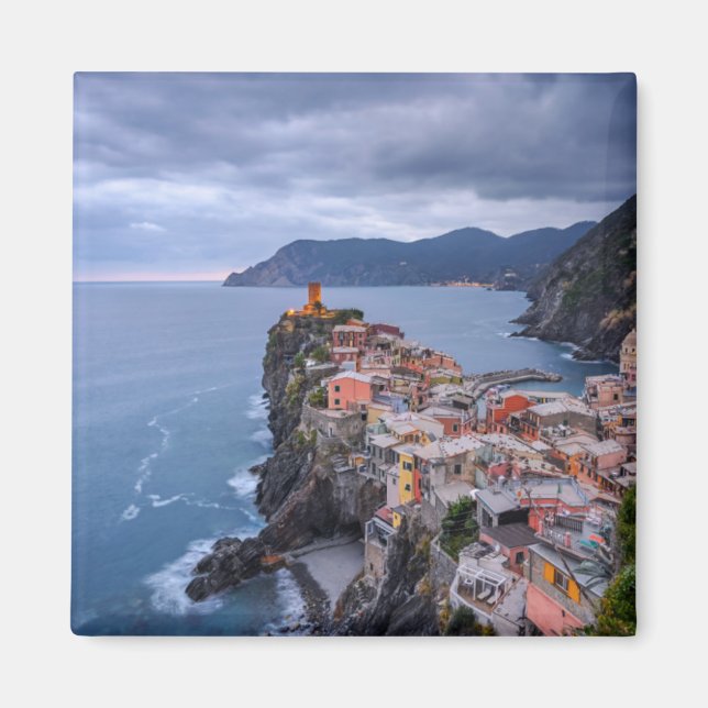 Nach Sonnenuntergang | Vernazza, Cinque Terre, Ita Magnet (Vorne)