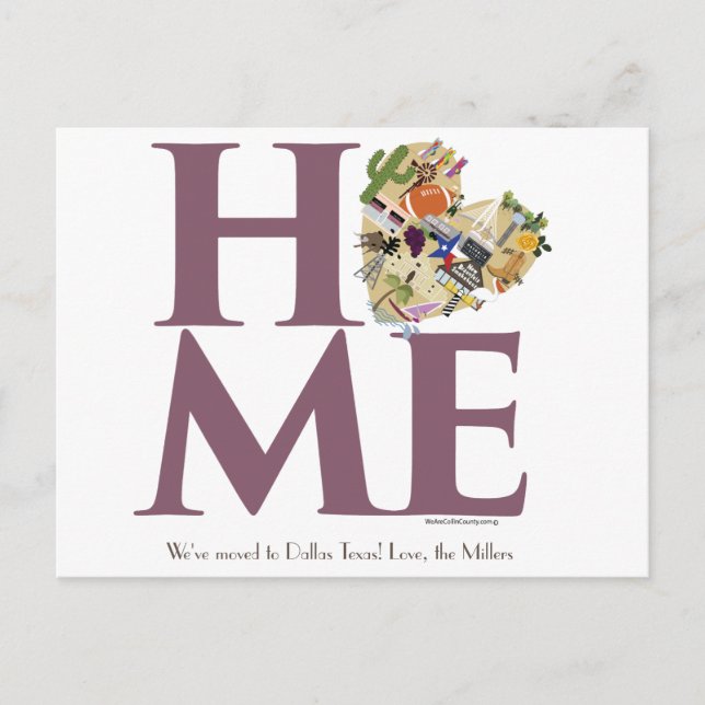 Nach Texas Postcard verschoben Ankündigungspostkarte (Vorderseite)