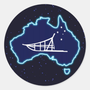 Nach unten runder aufkleber