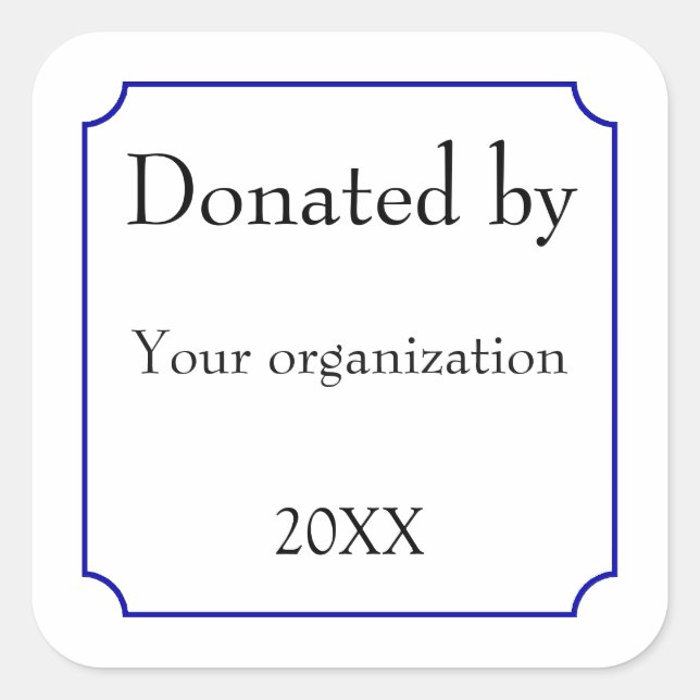 Nach Vorlage gespendet Quadratischer Aufkleber (Vorderseite)