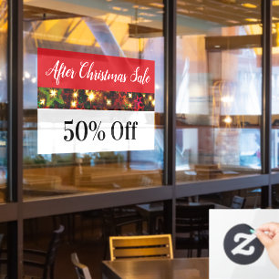 Nach Weihnachten Verkauf Store Sign Window Klammer Fensteraufkleber