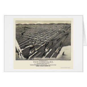 Nach Westen Vorgesetzter, panoramische Karte WI -