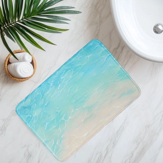 Nachahmung des Strandsandes unter klarem Wasser im Badematte (Von Creator hochgeladen)