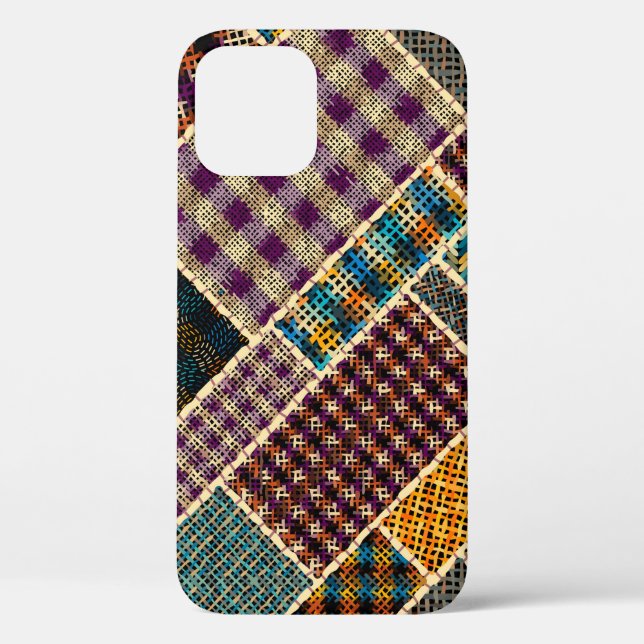 Nachahmung indianischer Patchwork-Muster mit Textu Case-Mate iPhone Hülle (Rückseite)