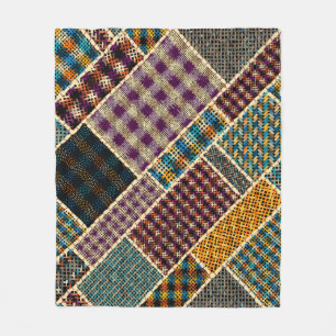 Nachahmung indianischer Patchwork-Muster mit Textu Fleecedecke
