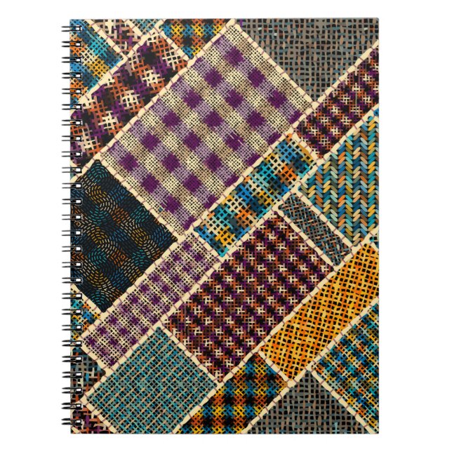 Nachahmung indianischer Patchwork-Muster mit Textu Notizblock (Vorderseite)