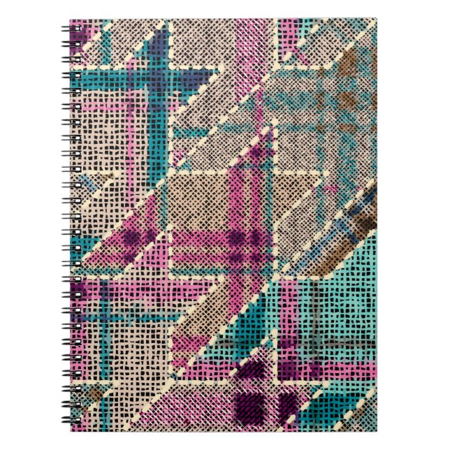 Nachahmung indianischer Patchwork-Muster mit Textu Notizblock (Vorderseite)