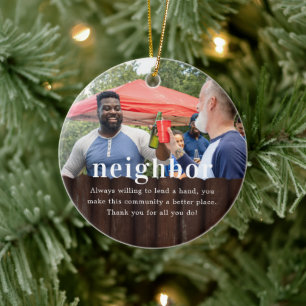 Nachbarin   Sentimental Foto Keepake Weihnachten Keramik Ornament