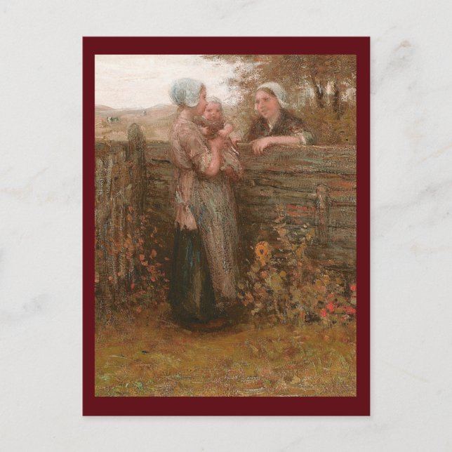Nachbarn, die über den Zaun reisen Postkarte (Vorderseite)