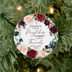 Nachbarn für Personalisierten Blumenkranz Keramik Ornament