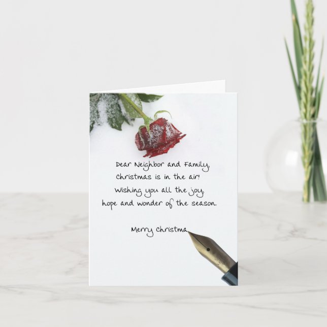 Nachbarn und Familie Frohe Weihnachtskarte Feiertagskarte (Vorderseite)
