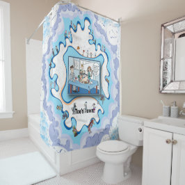 Nachbarn zum Abendessen | Party-Einladung Duschvorhang