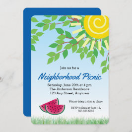 Nachbarschaft Picnic Invitati mit Watermelon & Sun Einladung