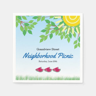 Nachbarschaft Picnic mit Watermelon & Sun Serviette