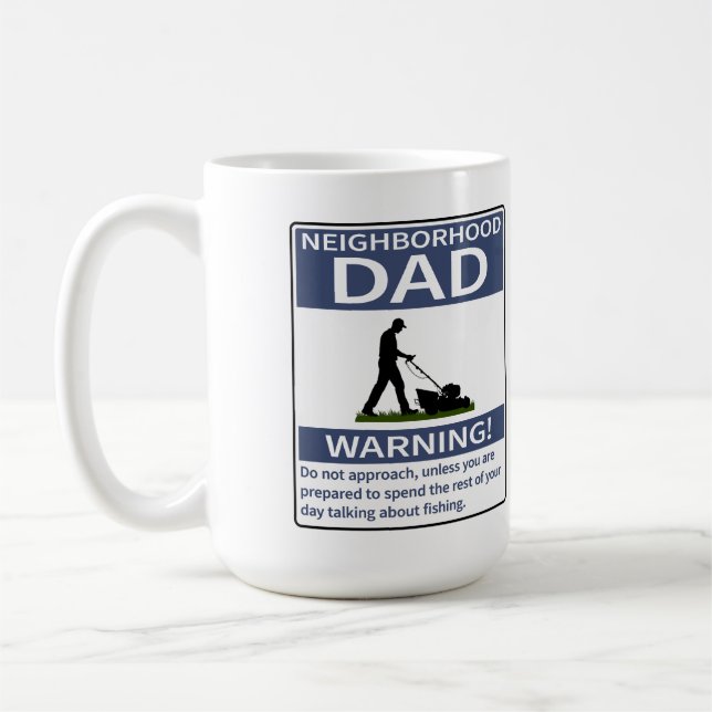 Nachbarschaft Vater Blaue Warnung Kaffeetasse (Links)