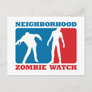 Nachbarschaft Zombie Watch - Rot und Blau Postkarte