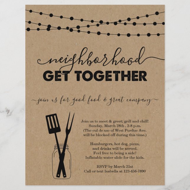 Nachbarschaft zusammenbringen Einladung Flyer (Vorne)