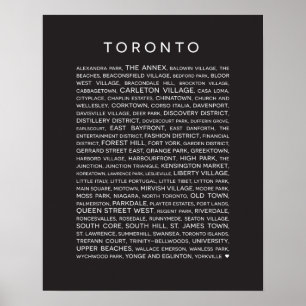 Nachbarschaften von Toronto-Plakat - Schwarzweiss Poster