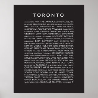 Nachbarschaften von Toronto Poster - Schwarz-Weiß