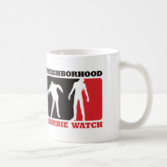 Nachbarschafts-Zombie-Uhr - Rot Tasse (Rechts)