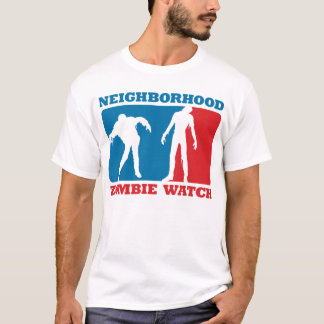 Nachbarschafts-Zombie-Uhr - Rot und Blau T-Shirt