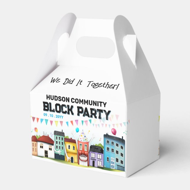 Nachbarschaftsblock-Party Geschenkschachtel (Rückseite)