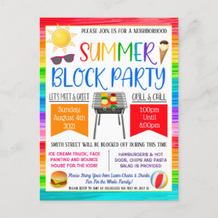 Nachbarschaftsblock-Party laden ein Postkarte