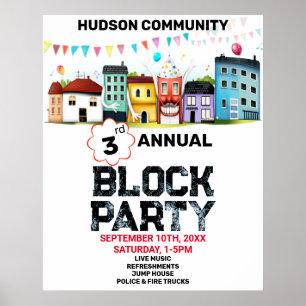 Nachbarschaftsblock-Party Poster