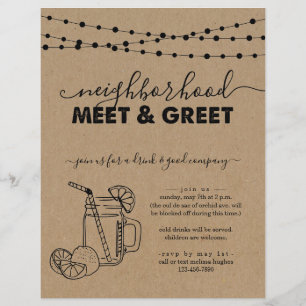 Nachbarschaftstreffen und Flyer der Grünen Party E