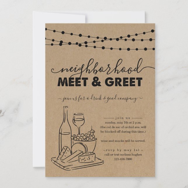 Nachbarschaftstreffen und Party Einladung (Vorderseite)