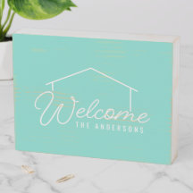 Nachbearbeitete Farbe Familienname Haus Willkommen
