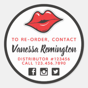 Nachbestellung Red Kiss Lippenstift & Beauty-Vertr Runder Aufkleber