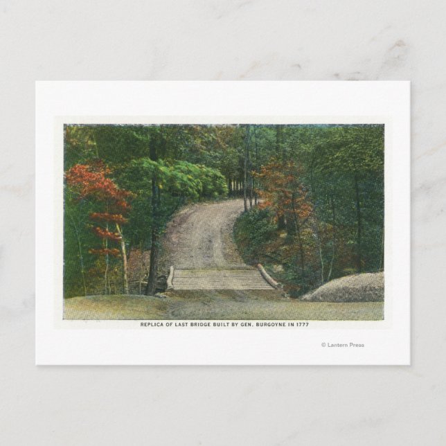 Nachbildung der letzten Brücke von Gen Burgoyne Postkarte (Vorderseite)