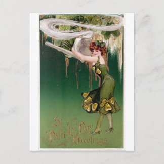 Nachbildung einer Vintage-Postkarte zum St. Patric Postkarte