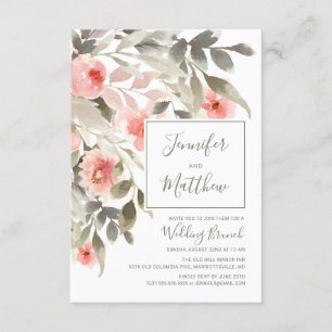 Nachdem sie BrunchWatercolor Wedding, erröten die Einladung