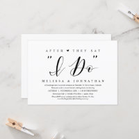 Nachdem sie gesagt haben, ich tue es, Hochzeitsess