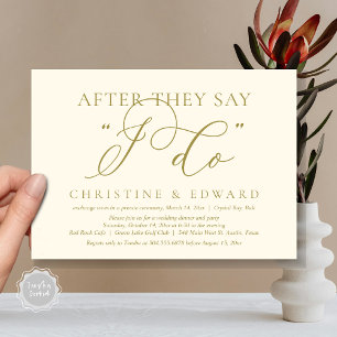Nachdem sie sagen, ich tue es, Hochzeit Elopement  Einladung