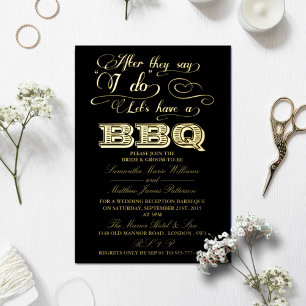 Nachdem sie sagen, ich tue, Lass eine GRILLEN! Hoc Folieneinladung