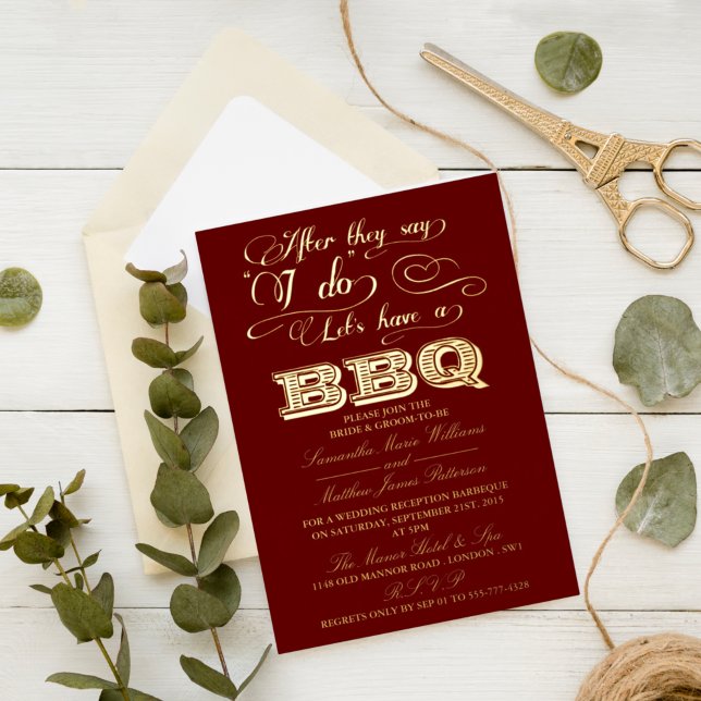 Nachdem sie sagen, ich tue, Lass eine GRILLEN! Hoc Folieneinladung (Von Creator hochgeladen)