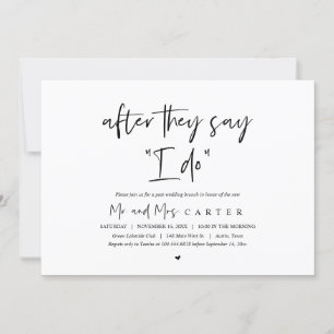 Nachdem sie sagen, ich tue, Post Hochzeit Brunch Einladung