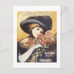 Nachdem While Vintage Songbook Cover Postkarte