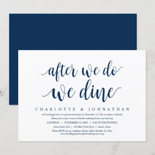 Nachdem wir es tun, dinieren wir, Hochzeits-Dinner Einladung